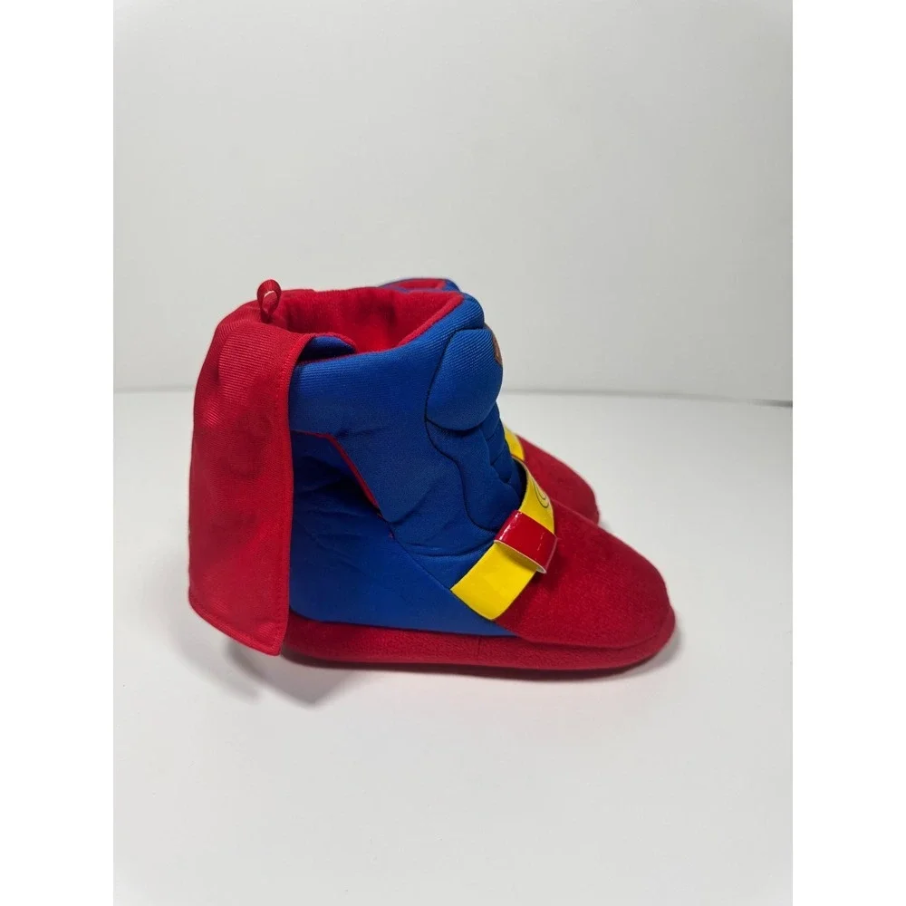 Superman Boys Shoes 9-10 Red‎ Royal Blue Round Toe Casual Slip On Caped Slipper
